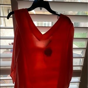 Peach top with flowing sleeves